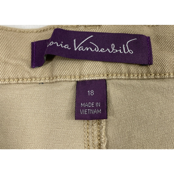 Gloria Vanderbilt Amanda Jeans Women Size 18 Tan Denim Tapered Leg High Rise Mom - Picture 5 of 14